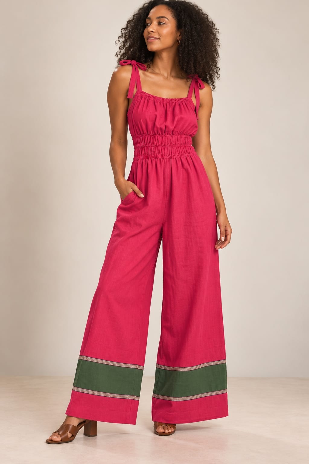 Sebie Cotton Wide Leg Jumpsuit