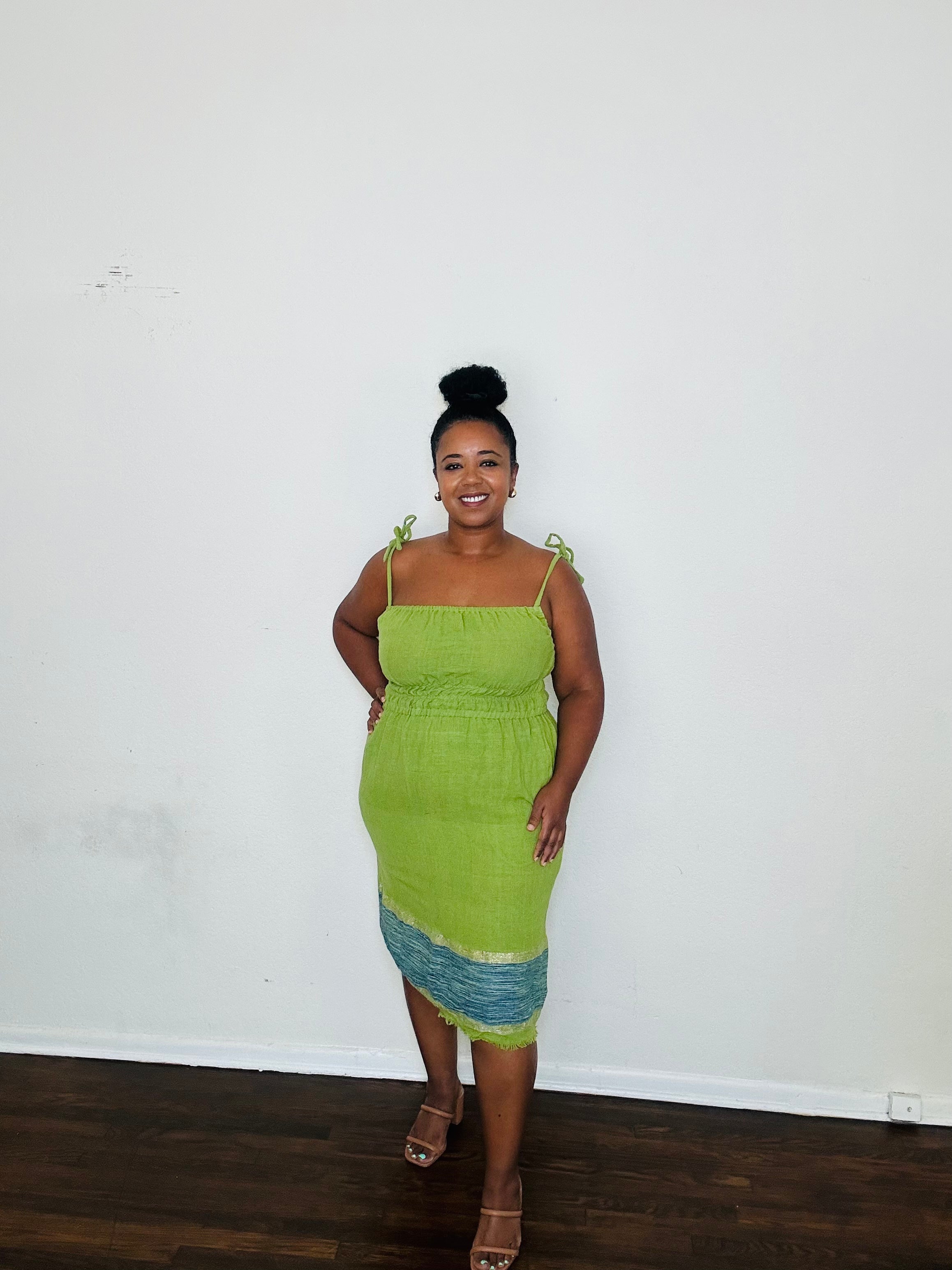 Enani Dress- Lime Aura