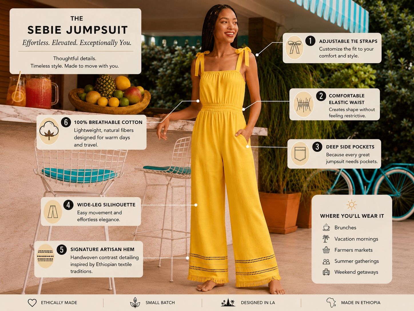 Sebie Jumpsuit - Sunshine Glow