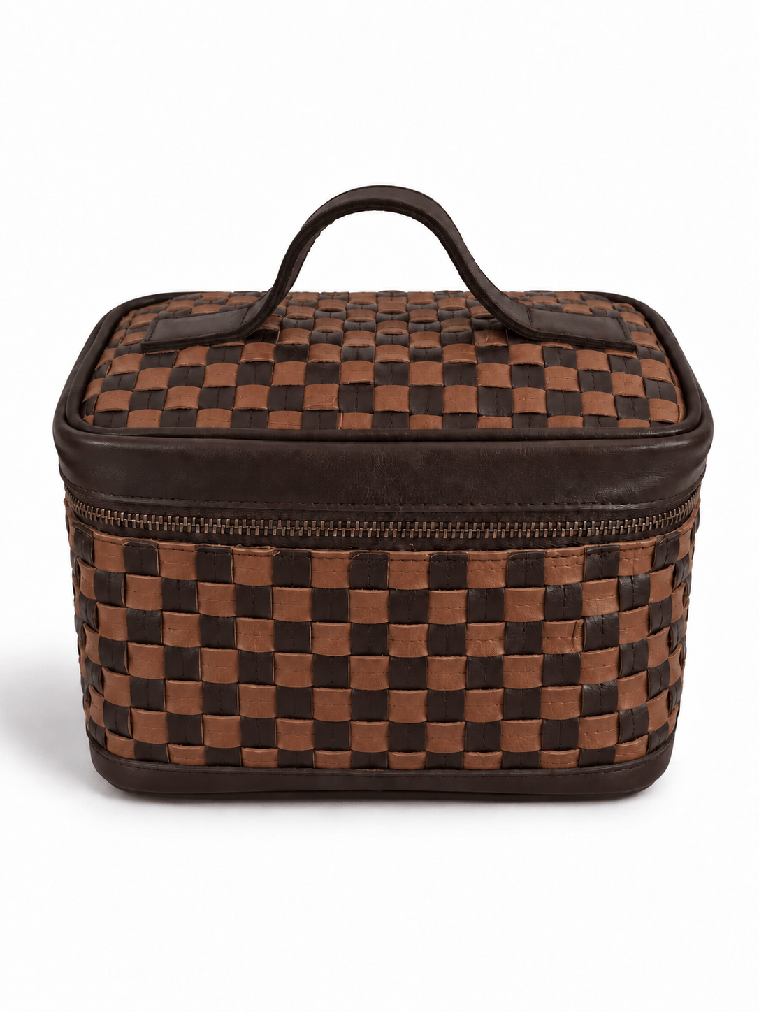 ShopYego Bags Buna Umber Kobo Handwoven Leather Makeup Bag & Travel Case