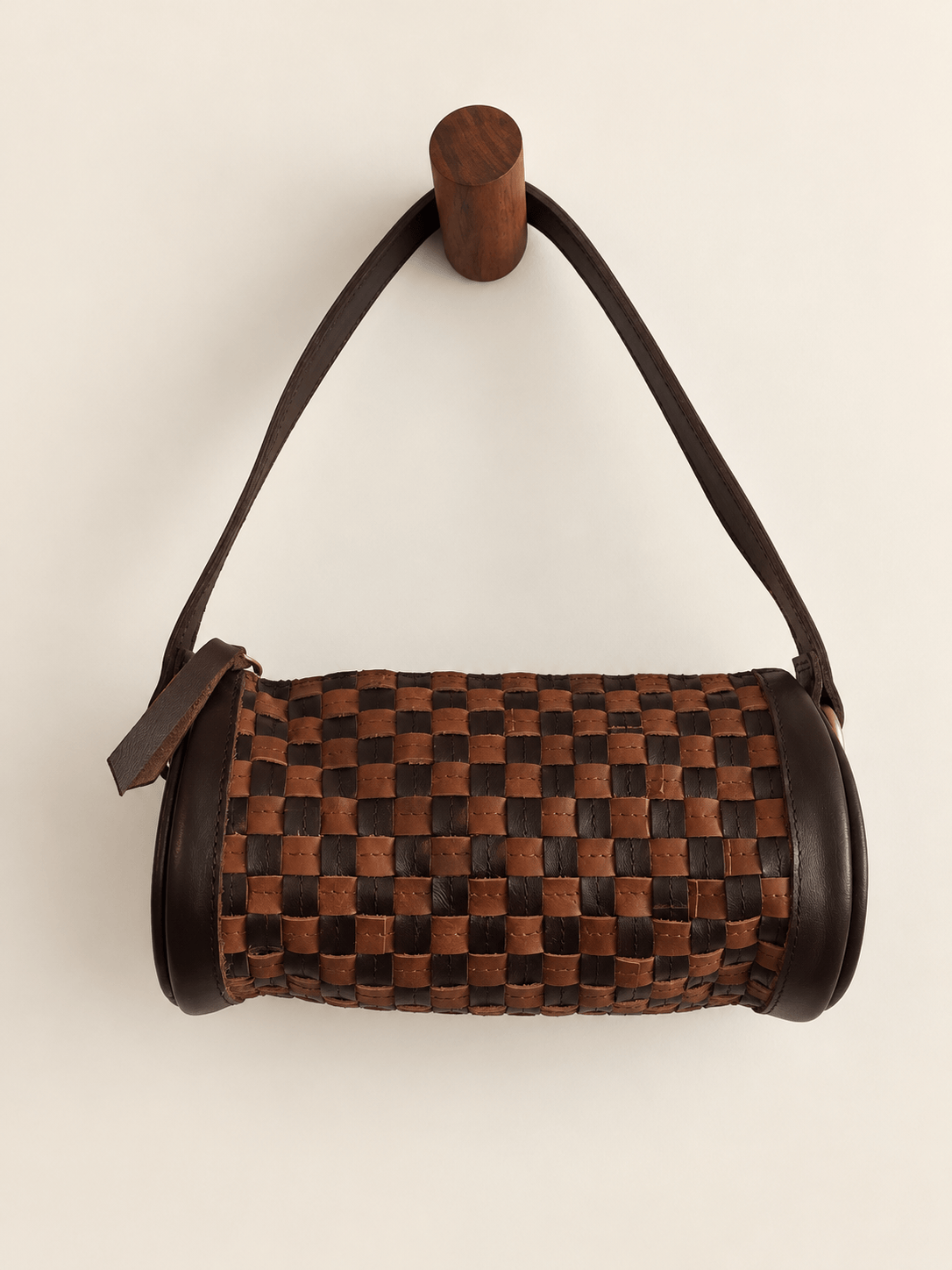 ShopYego Bags Buna Umber Konso Handcrafted Leather Barrel Bag