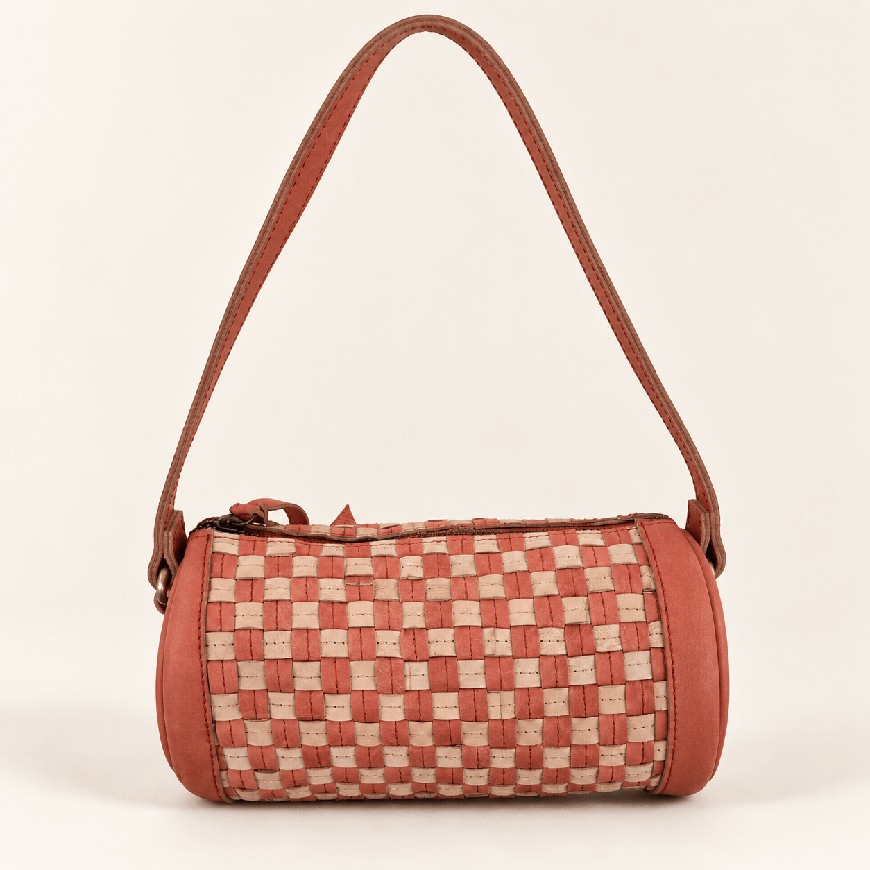 ShopYego Bags Desert Rose Konso Handcrafted Leather Barrel Bag