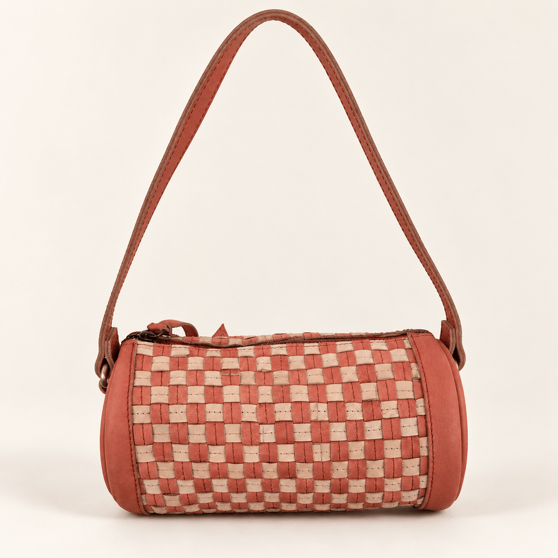 ShopYego Bags Desert Rose Konso Handcrafted Leather Barrel Bag