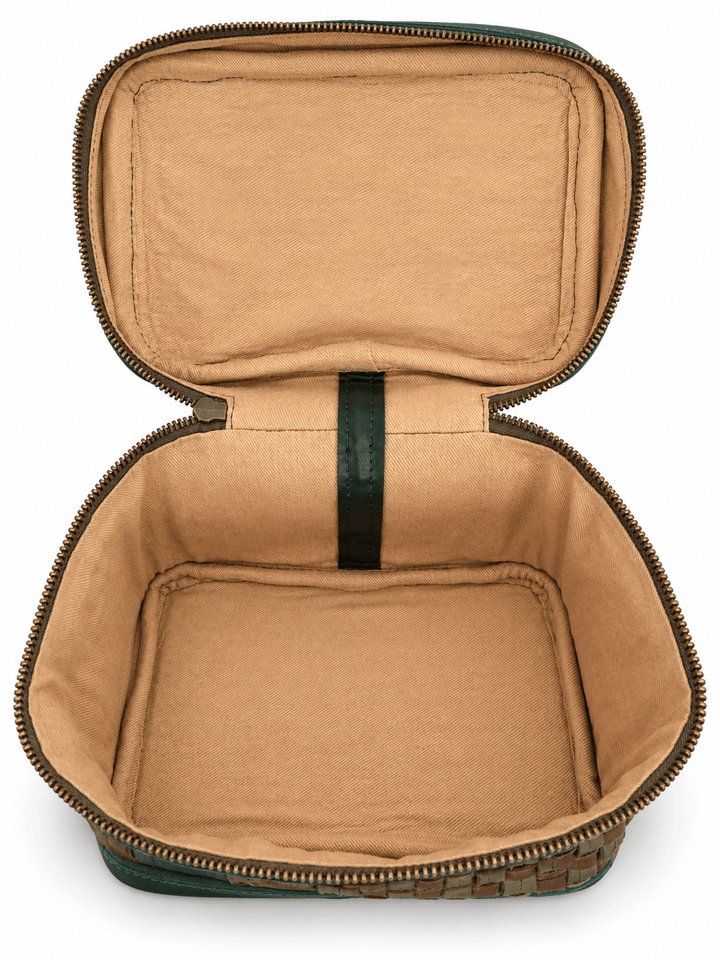 ShopYego Bags Kobo Handwoven Leather Makeup Bag & Travel Case