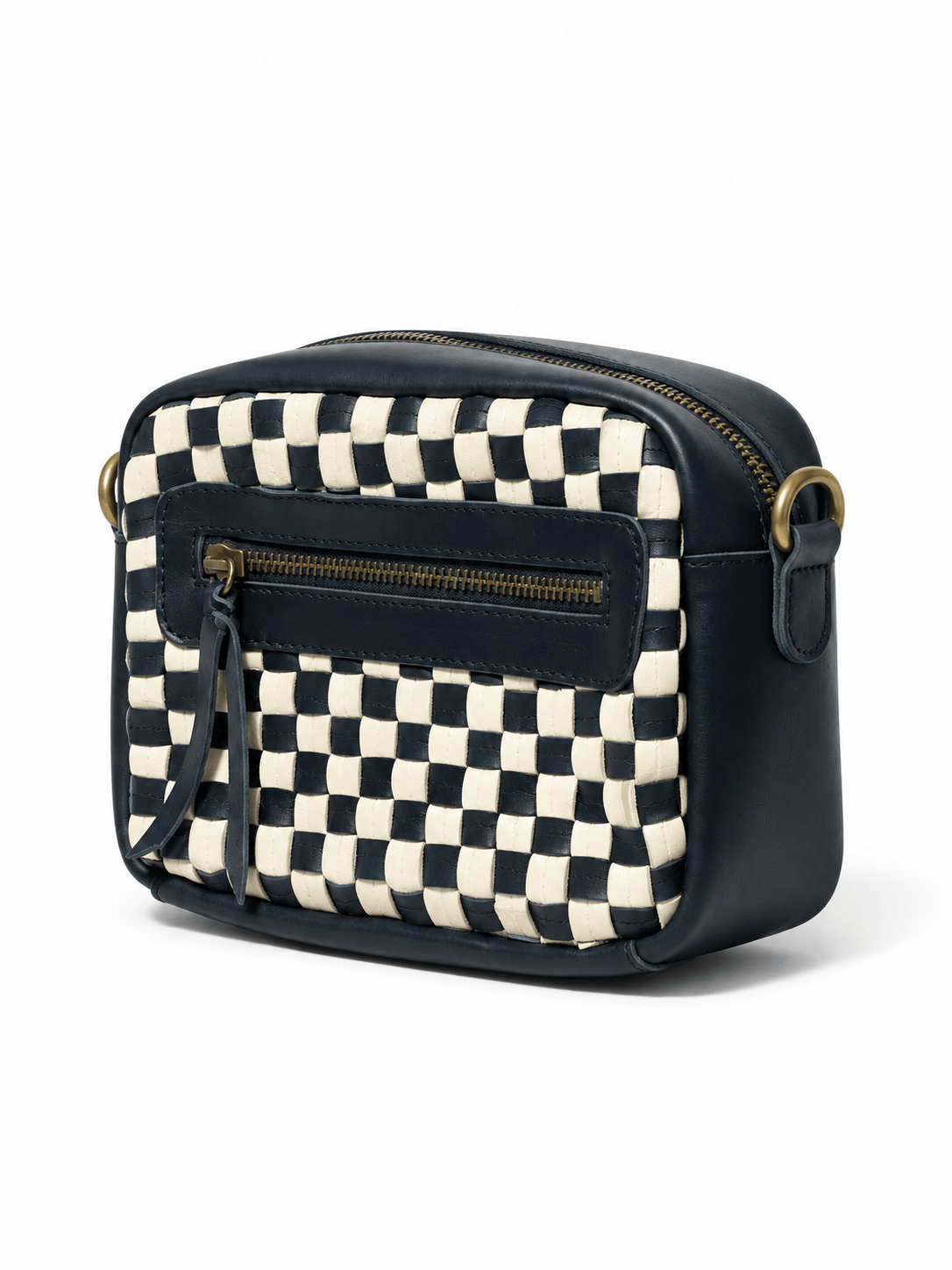 ShopYego Bags Stone & Salt Gode Handwoven Leather Mini Crossbody Camera Bag