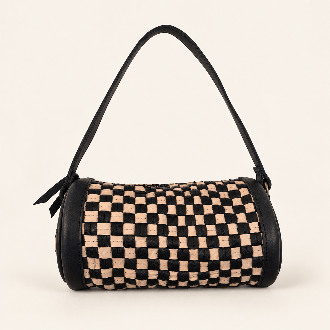 ShopYego Bags Stone & Salt Konso Handcrafted Leather Barrel Bag