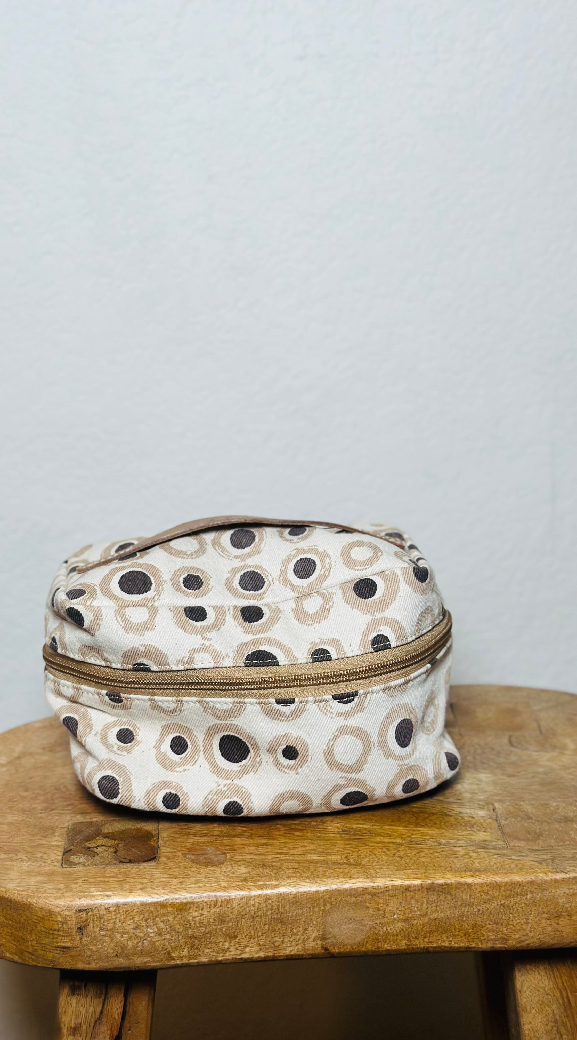 ShopYego Bags Tan Circles Alamata Makeup Bag