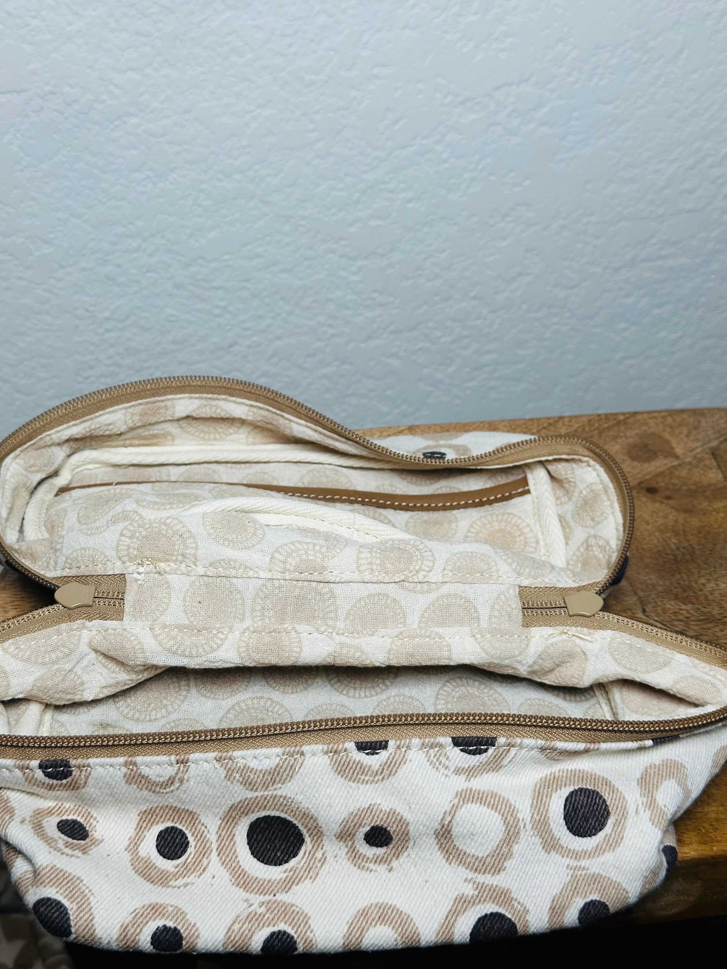 ShopYego Bags Tan Circles Alamata Makeup Bag