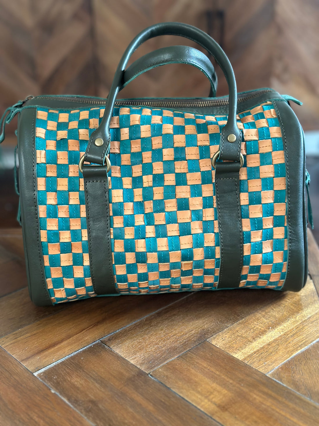 ShopYego Bags Teal & Dune Lalibela Handbag - Teal & Stone