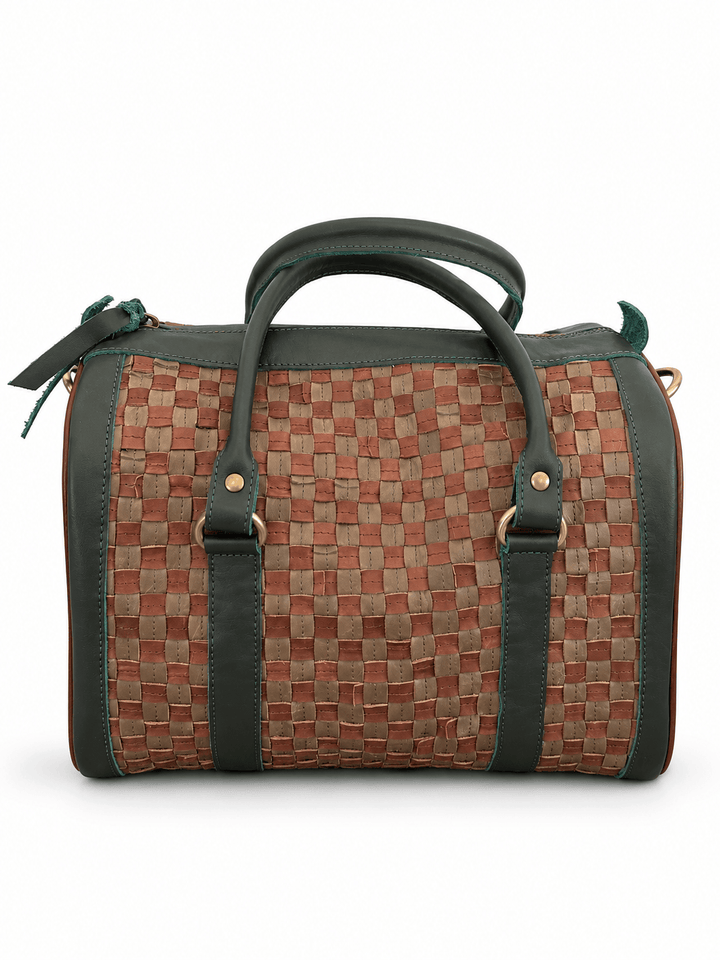 ShopYego Bags Terra Verde Lalibela Handwoven Leather Mini Duffel Bag