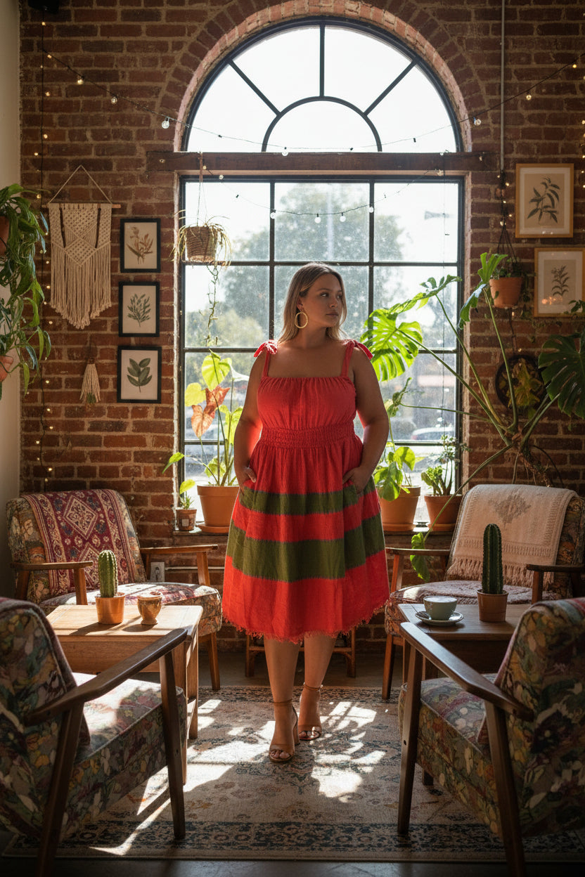 ShopYego Dress Color Gelila Dress- Poppy Red