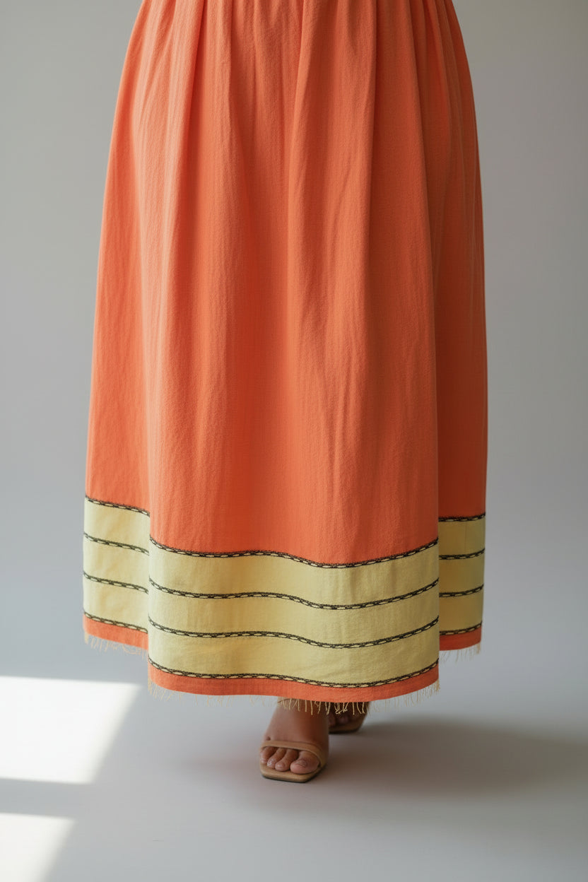 ShopYego Dress Color Rawhi Dress - Apricot Glow