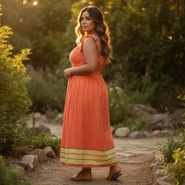 Rawhi Dress - Apricot Glow