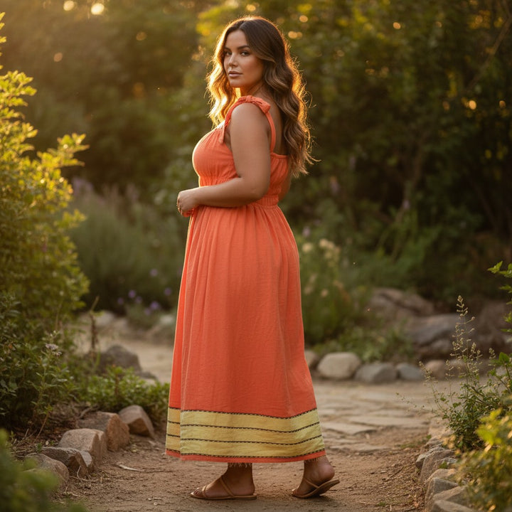 ShopYego Dress Color Rawhi Dress - Apricot Glow