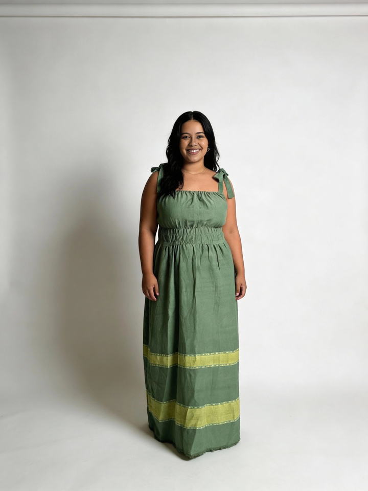 ShopYego Dress Color Rawhi Dress - Olive Glow