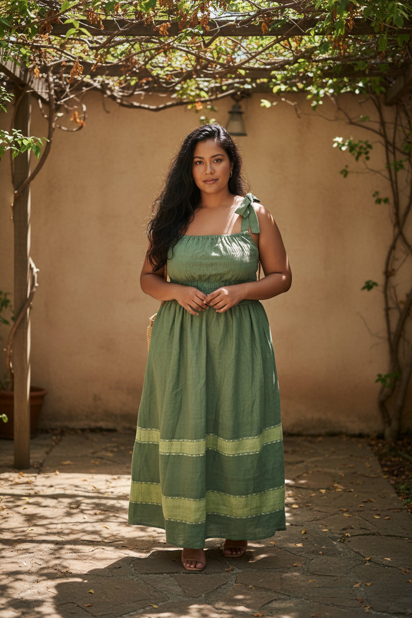 ShopYego Dress Color Rawhi Dress - Olive Glow