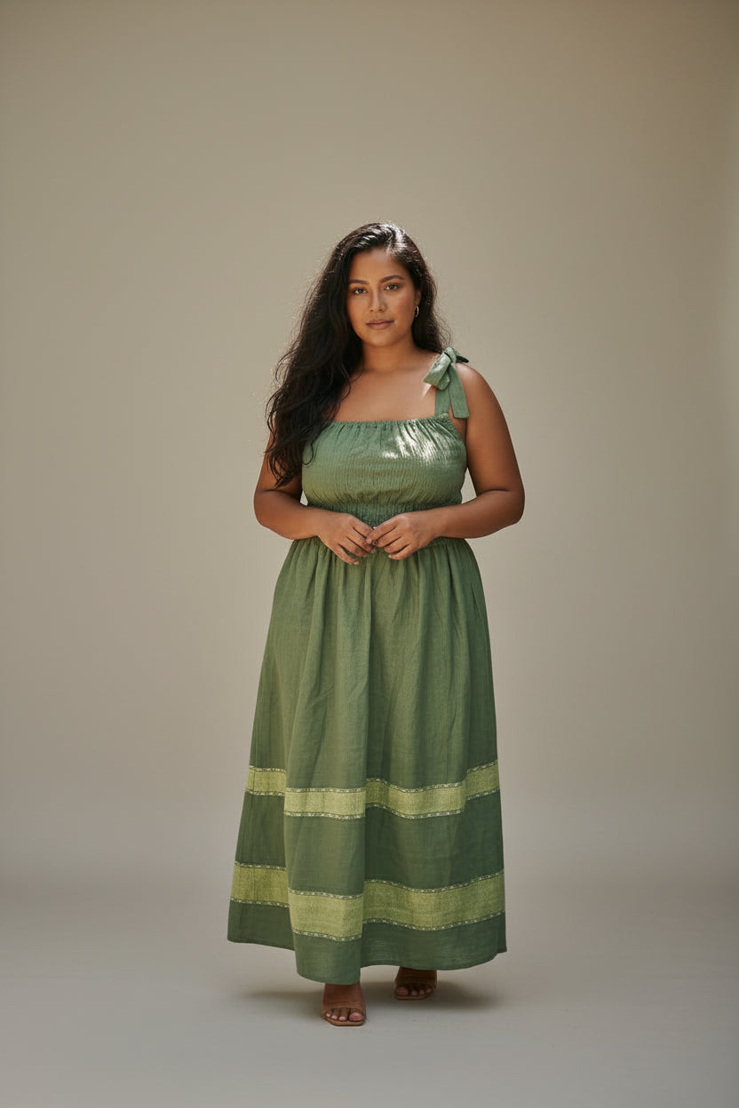 ShopYego Dress Color Rawhi Dress - Olive Glow