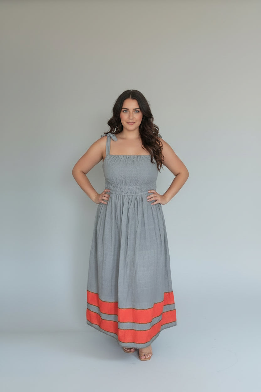 ShopYego Dress Color Rawhi Dress - River Stone
