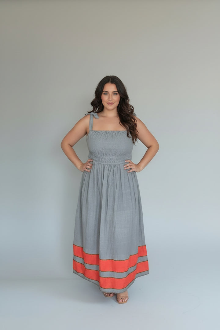 ShopYego Dress Color Rawhi Dress - River Stone