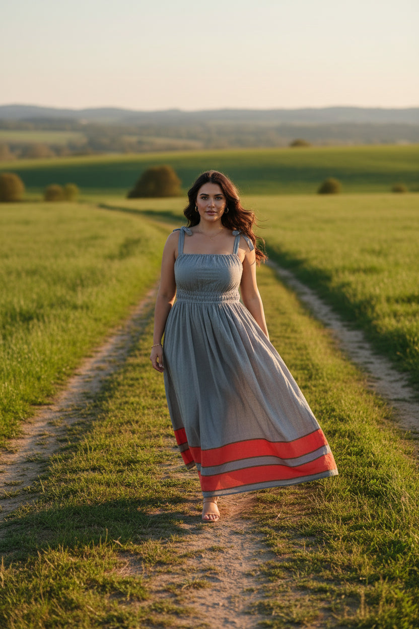 ShopYego Dress Color Rawhi Dress - River Stone