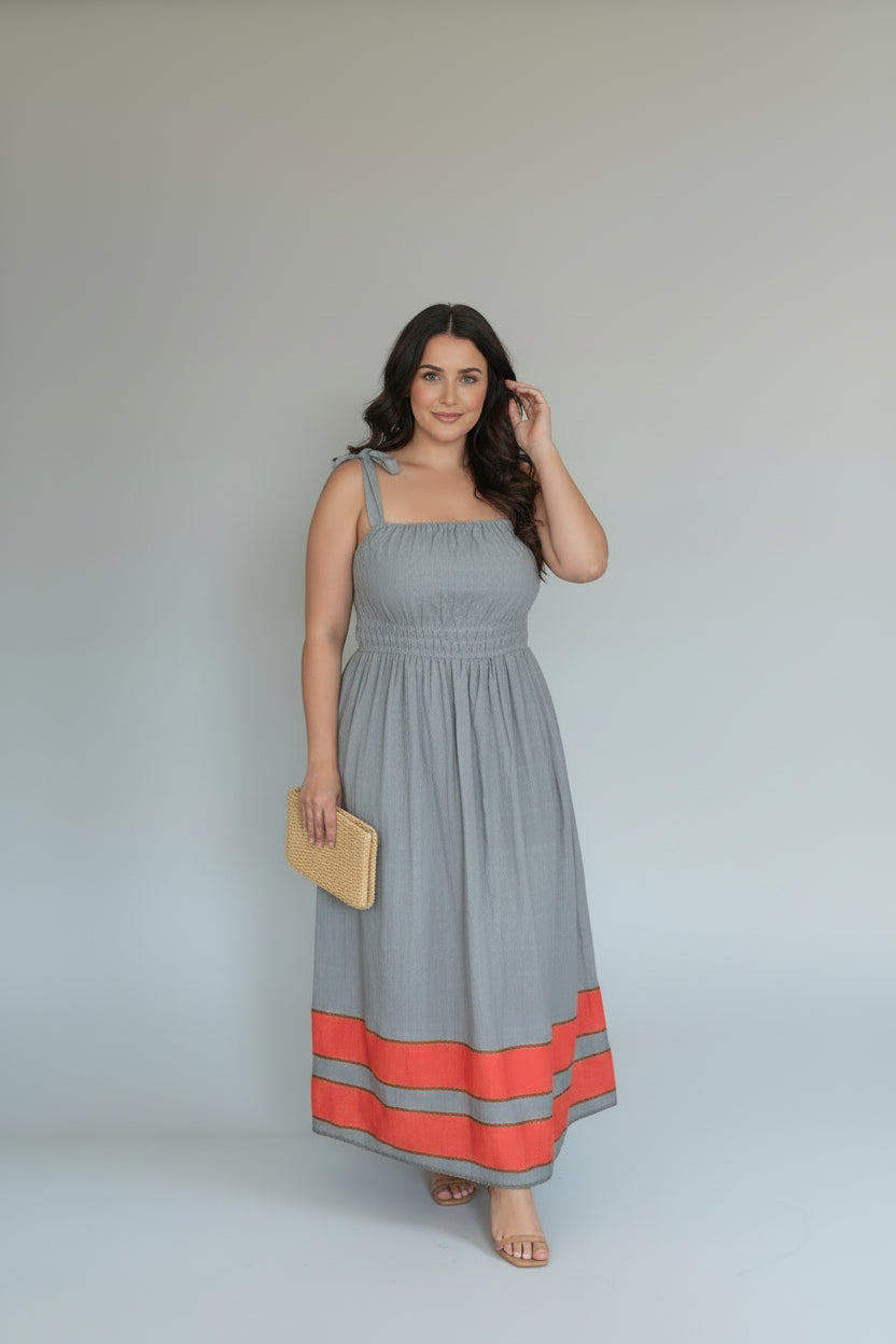 ShopYego Dress Color Rawhi Dress - River Stone