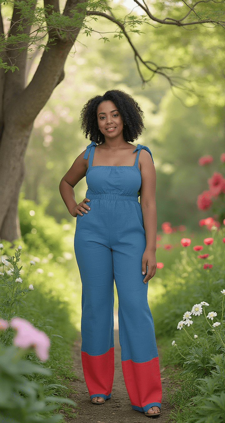 ShopYego Jumpsuits Blue & Neon Sebie Jumpsuit