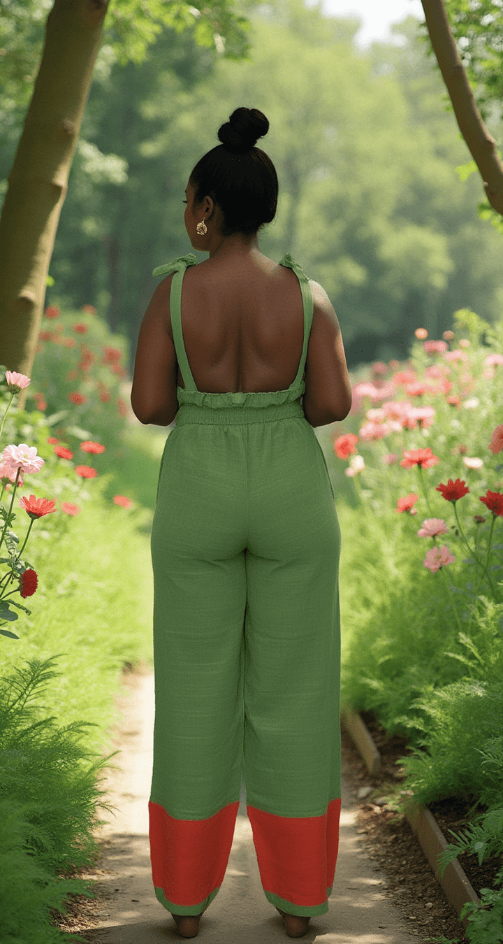 ShopYego Jumpsuits Green and Orange Sebie Jumpsuit