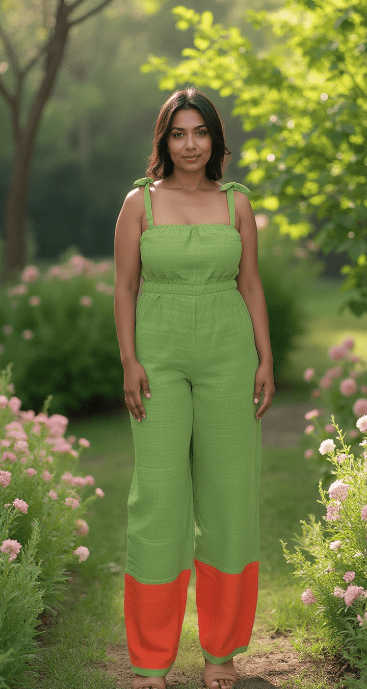 ShopYego Jumpsuits Green and Orange Sebie Jumpsuit
