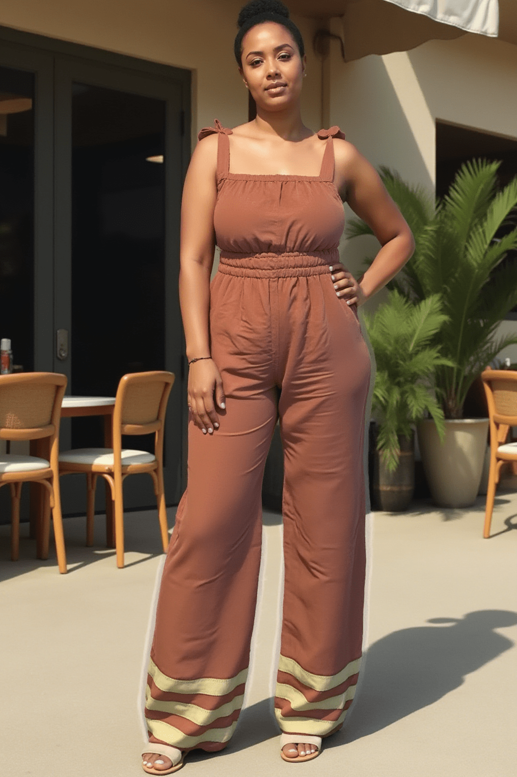 ShopYego Jumpsuits Light Brown Sebie Jumpsuit