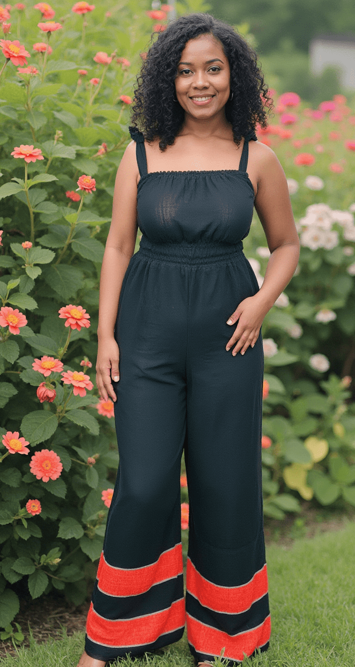 ShopYego Jumpsuits Noir & Rouge Sebie Jumpsuit