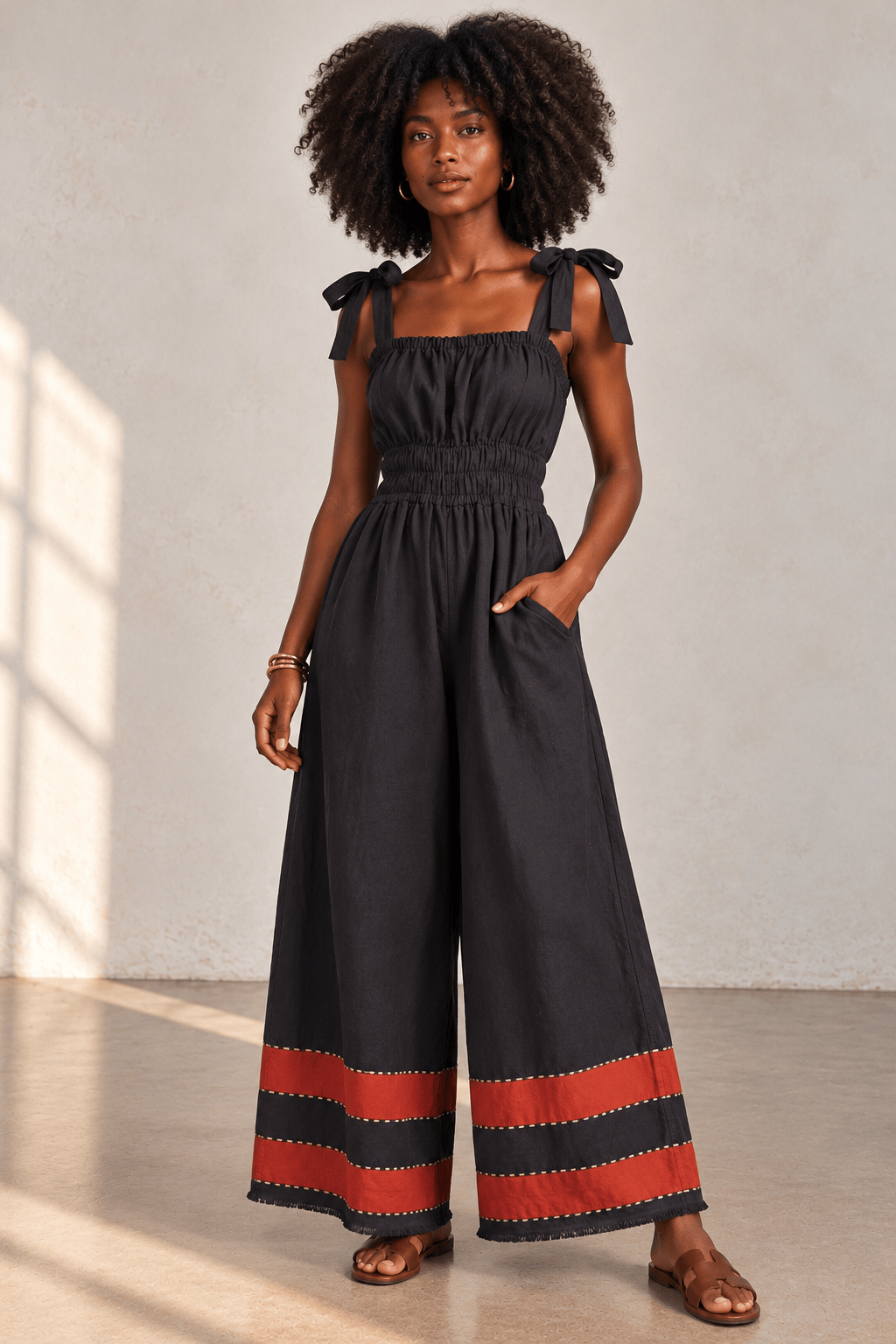 ShopYego Jumpsuits Quiet Slate Sebie Cotton Wide Leg Jumpsuit