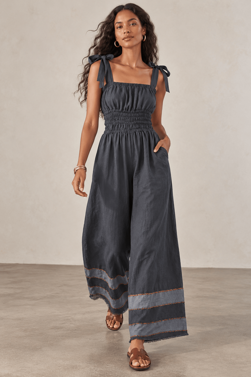 ShopYego Jumpsuits Sebie Cotton Wide Leg Jumpsuit