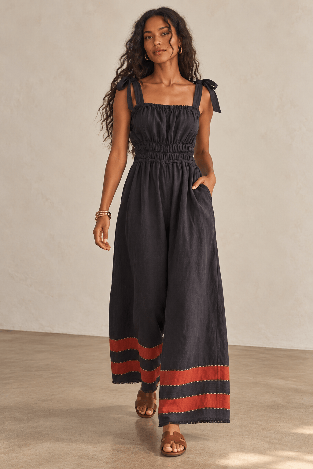 ShopYego Jumpsuits Sebie Cotton Wide Leg Jumpsuit