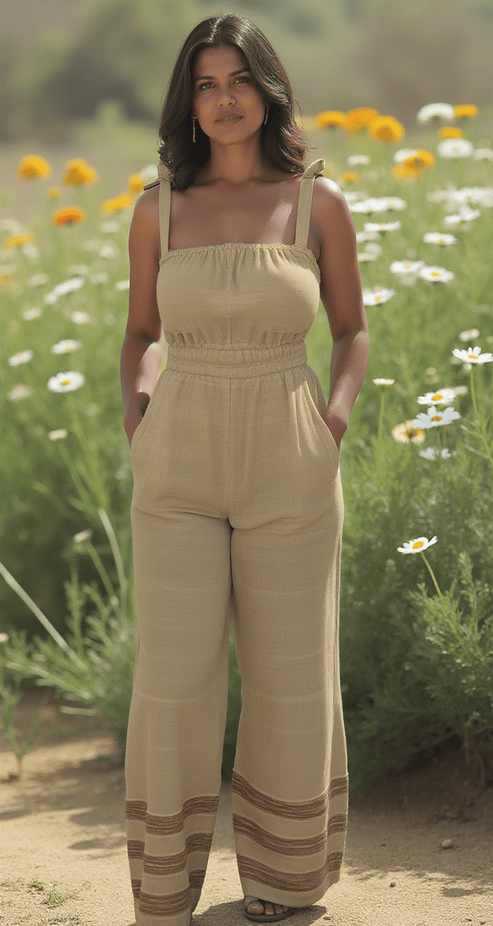 ShopYego Jumpsuits Tan Sebie Jumpsuit