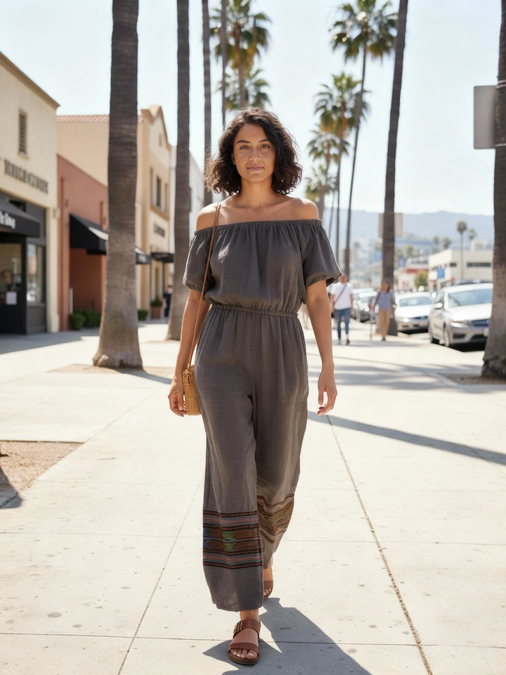 ShopYego Jumpsuits Wineberry Lime Adiya Jumpsuit- Ashwood Tilet