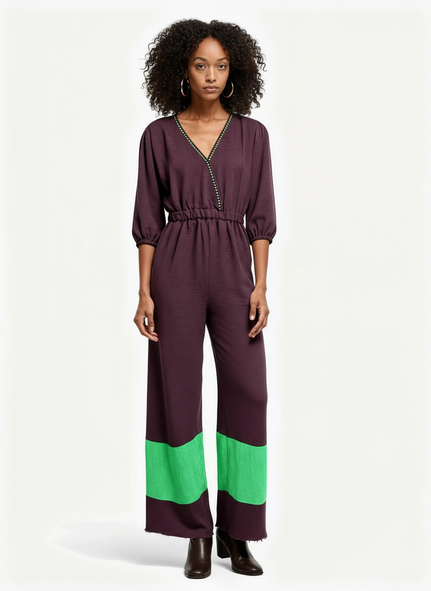 ShopYego Jumpsuits Wineberry Lime Mahlet Jumpsuit- Wineberry Lime