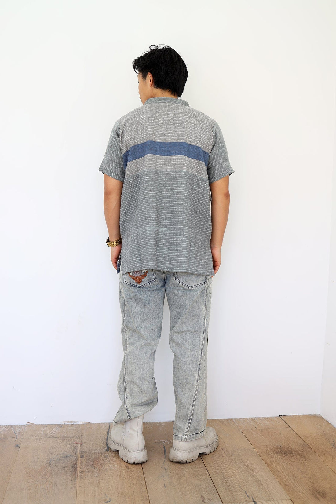 ShopYego Men's Tops Ash & Lapis Benyam Top