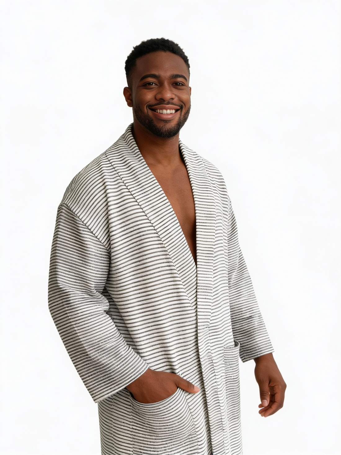 ShopYego Men's Tops Ink Stripes Zeki Long Cardi Ink Stripes