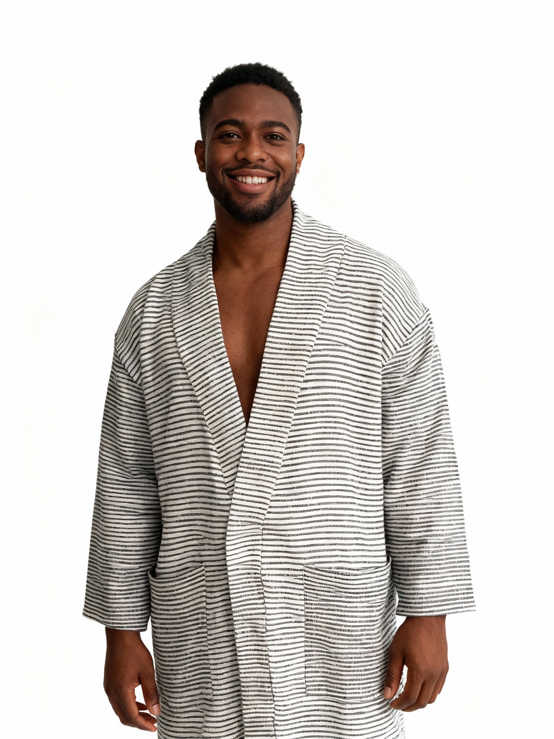 ShopYego Men's Tops Ink Stripes Zeki Long Cardi Ink Stripes