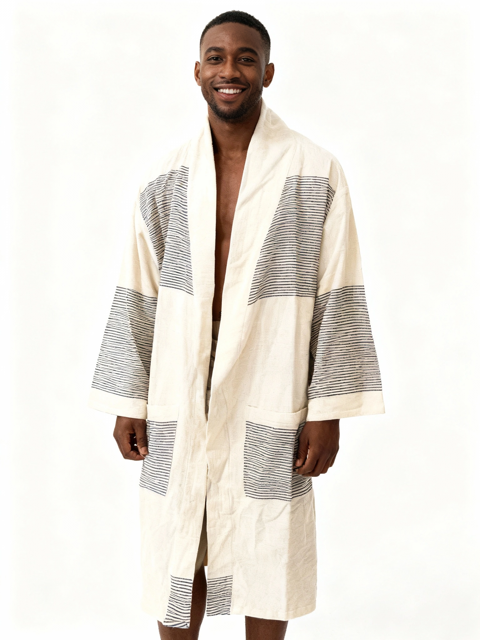 ShopYego Men's Tops Ink Zeki Long Cardi Ivory Ink