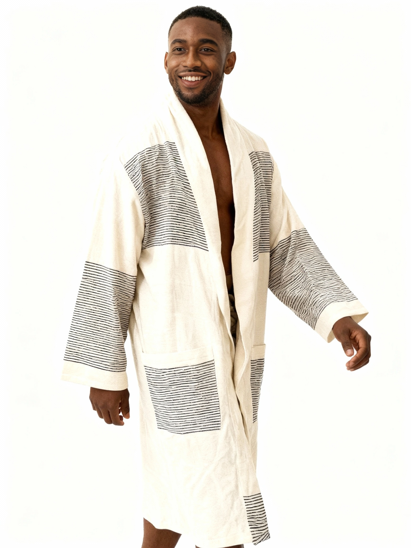 ShopYego Men's Tops Ink Zeki Long Cardi Ivory Ink