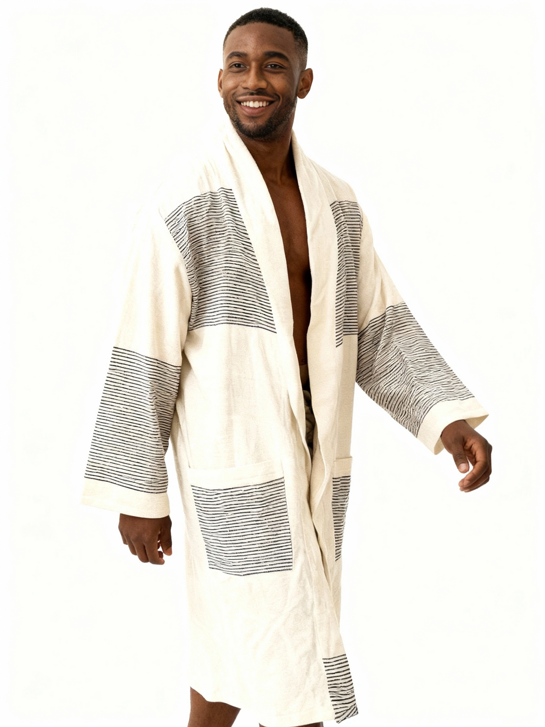 ShopYego Men's Tops Ink Zeki Long Cardi Ivory Ink