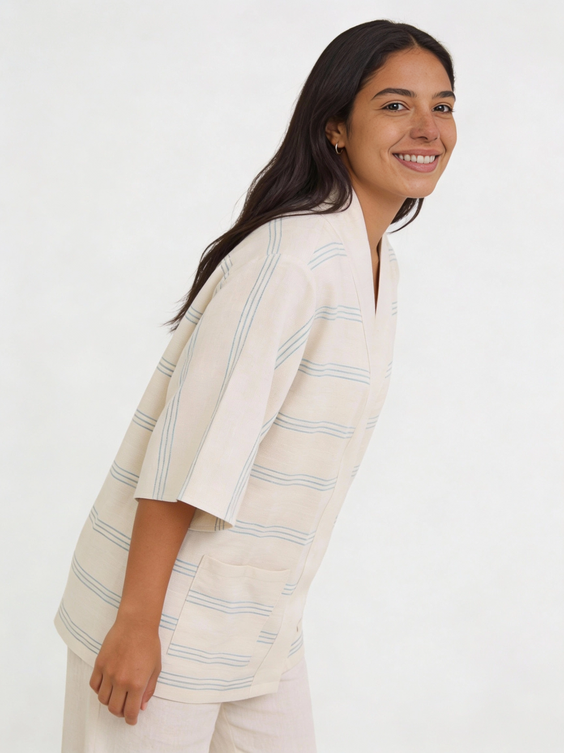 ShopYego Top Blue Mist Stripe Zelalem Cardi - Blue Mist Stripe