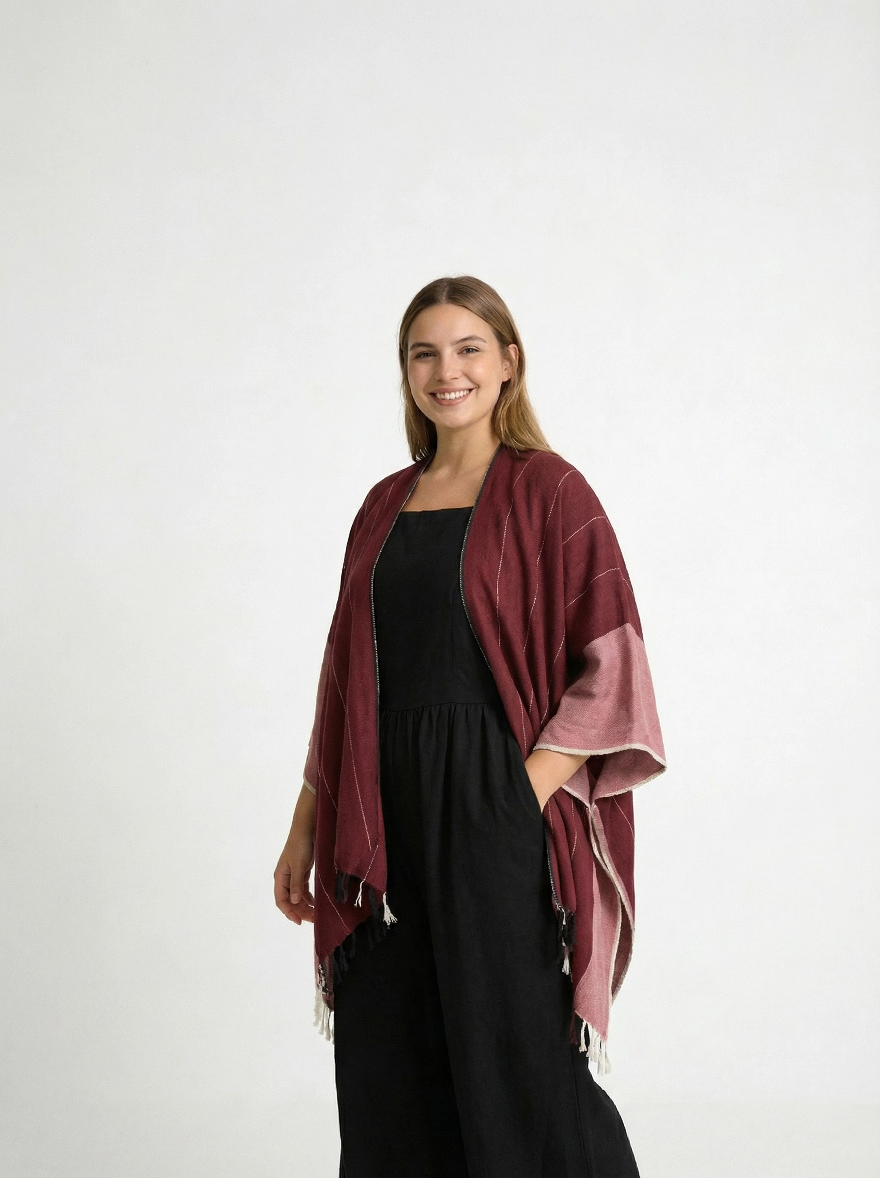 ShopYego Top Crowned Merlot Mekdi Kimono - Crowned Merlot