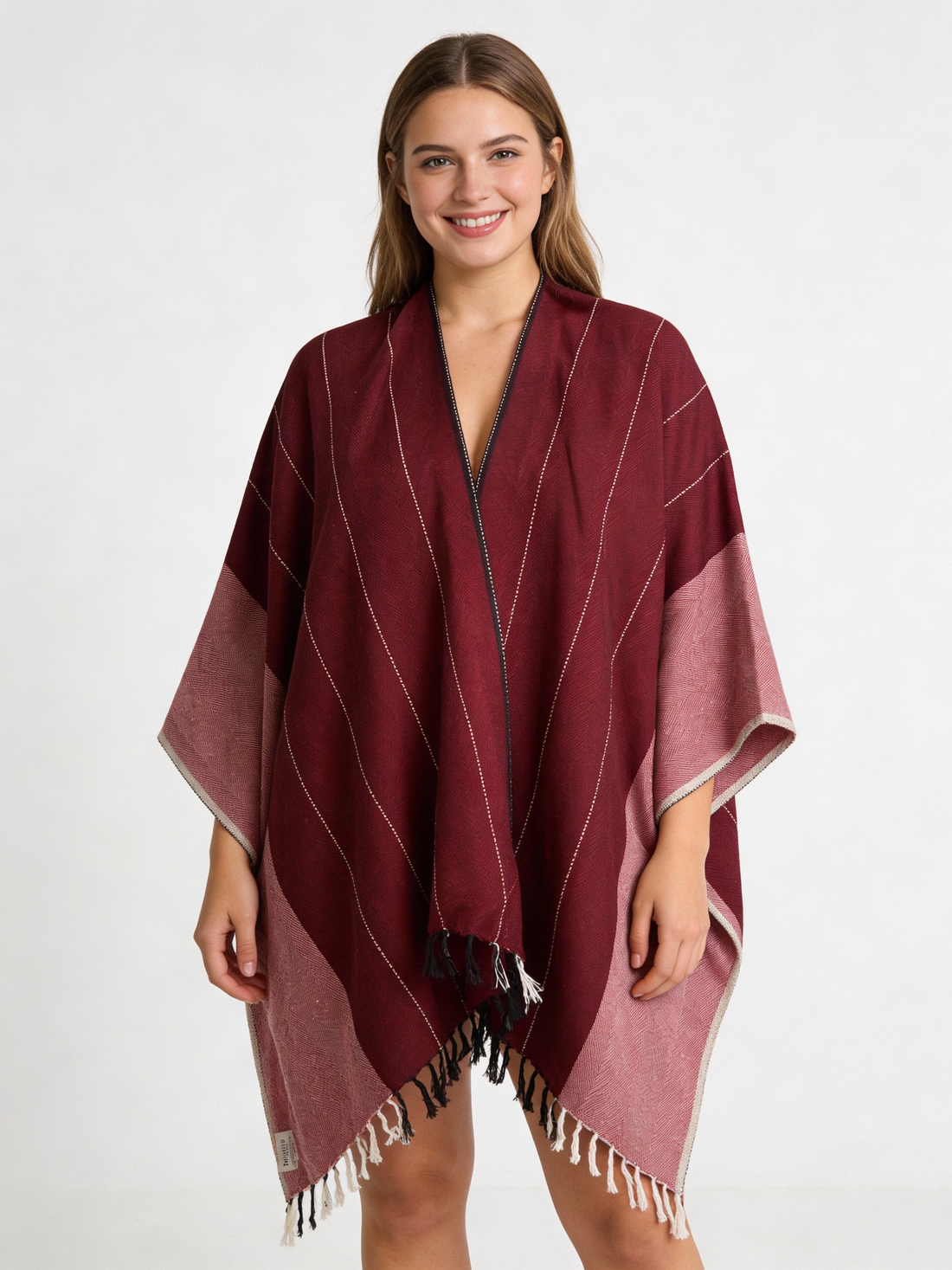 ShopYego Top Crowned Merlot Mekdi Kimono - Crowned Merlot