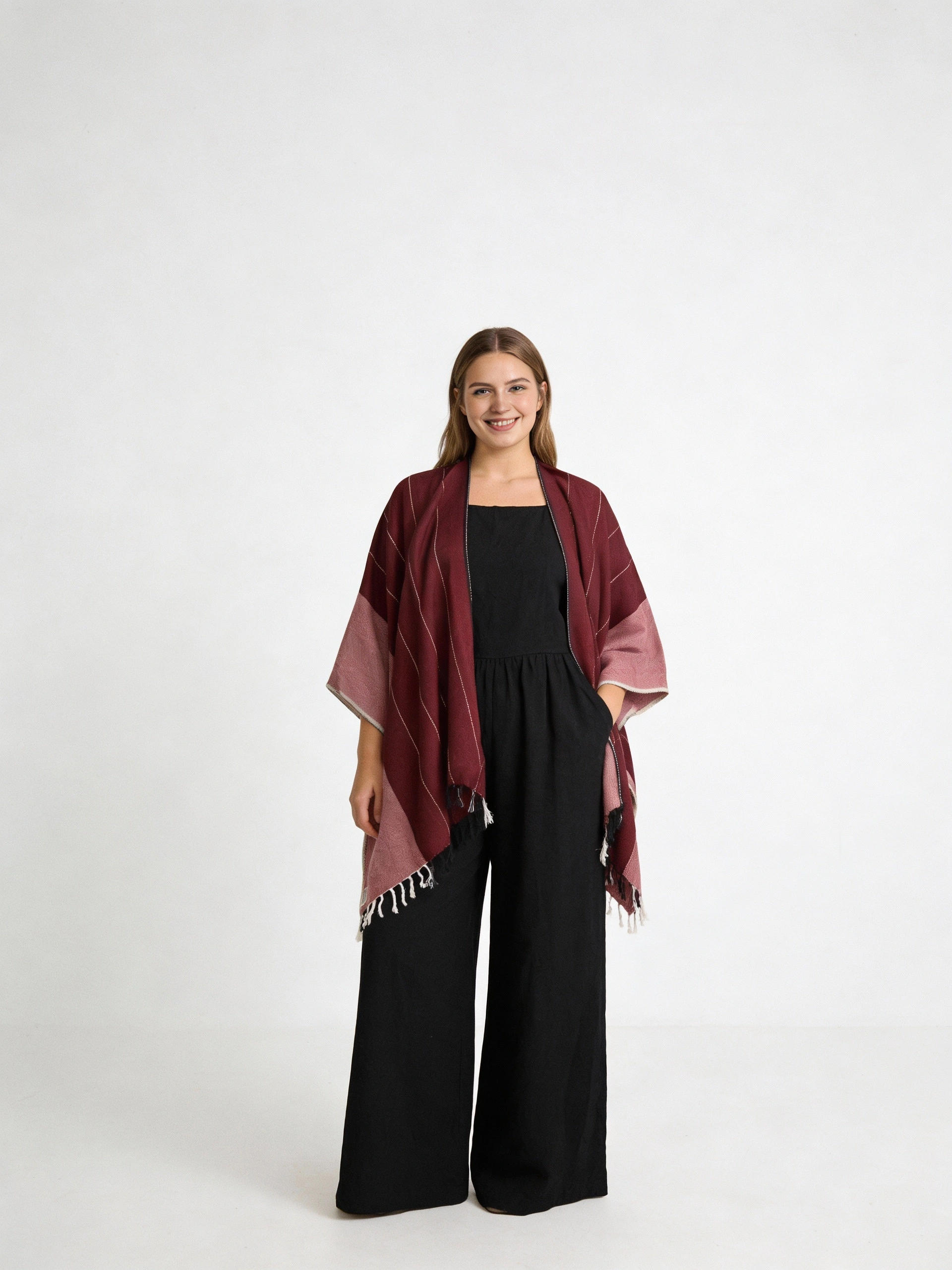 ShopYego Top Crowned Merlot Mekdi Kimono - Crowned Merlot