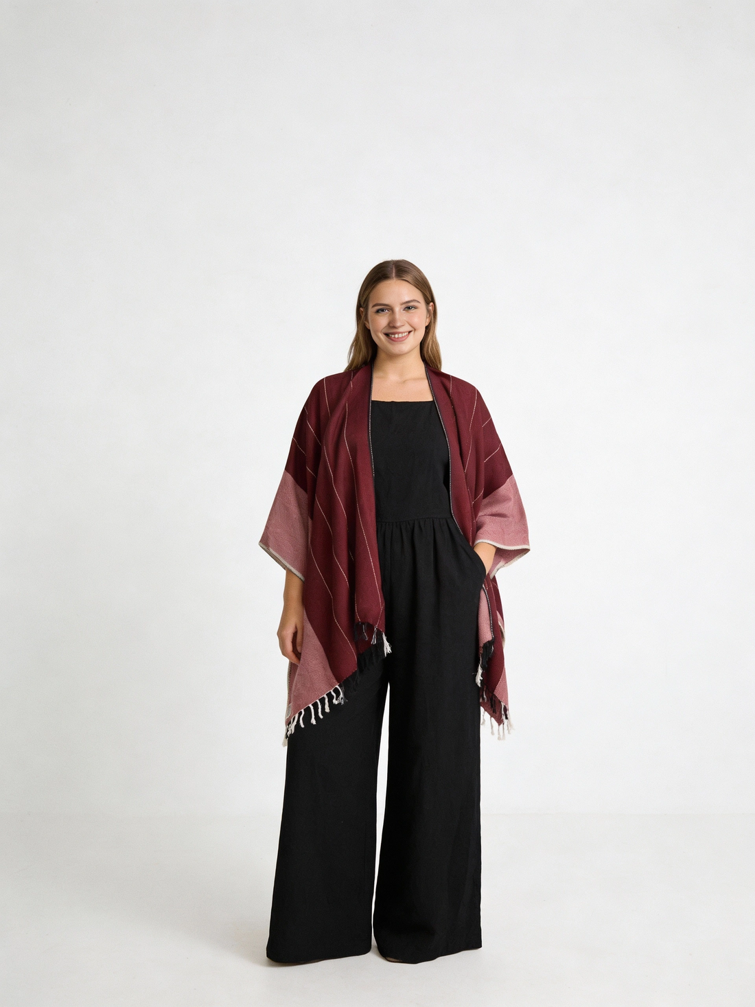 ShopYego Top Crowned Merlot Mekdi Kimono - Crowned Merlot