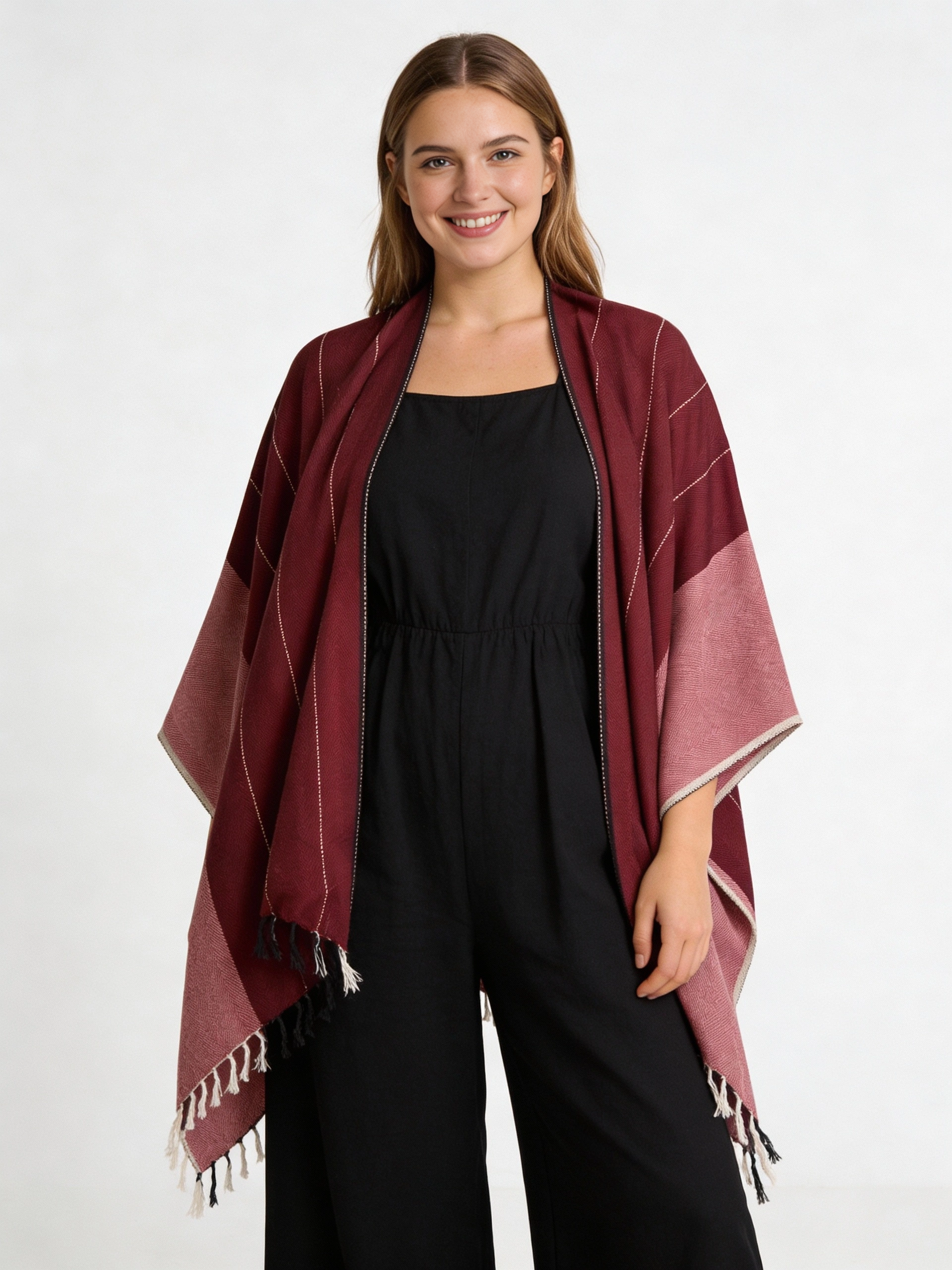 ShopYego Top Crowned Merlot Mekdi Kimono - Crowned Merlot