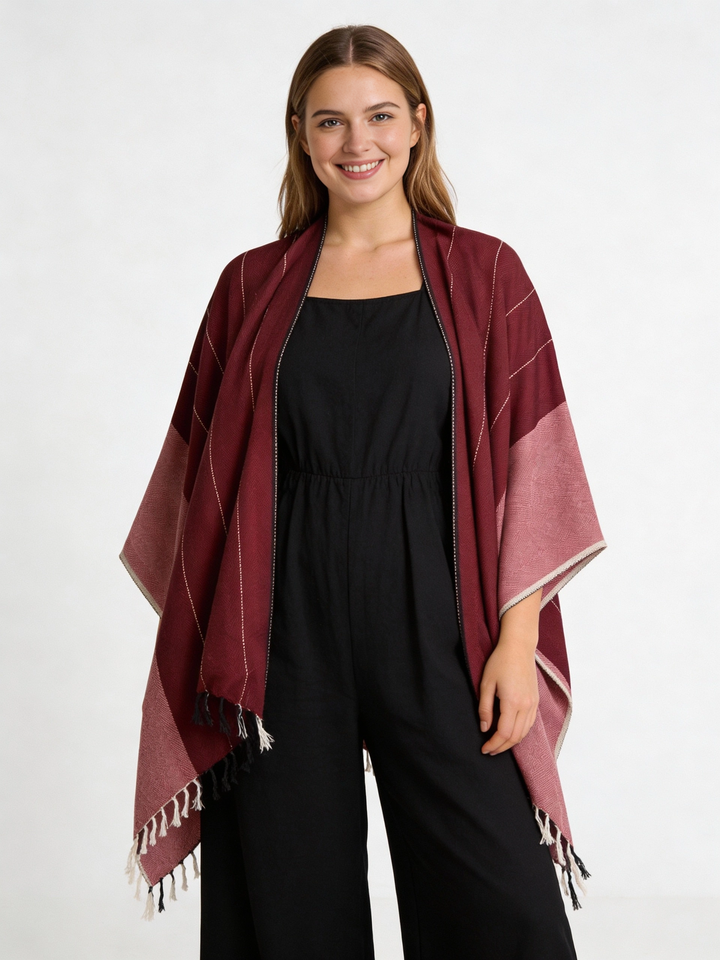 ShopYego Top Crowned Merlot Mekdi Kimono - Crowned Merlot
