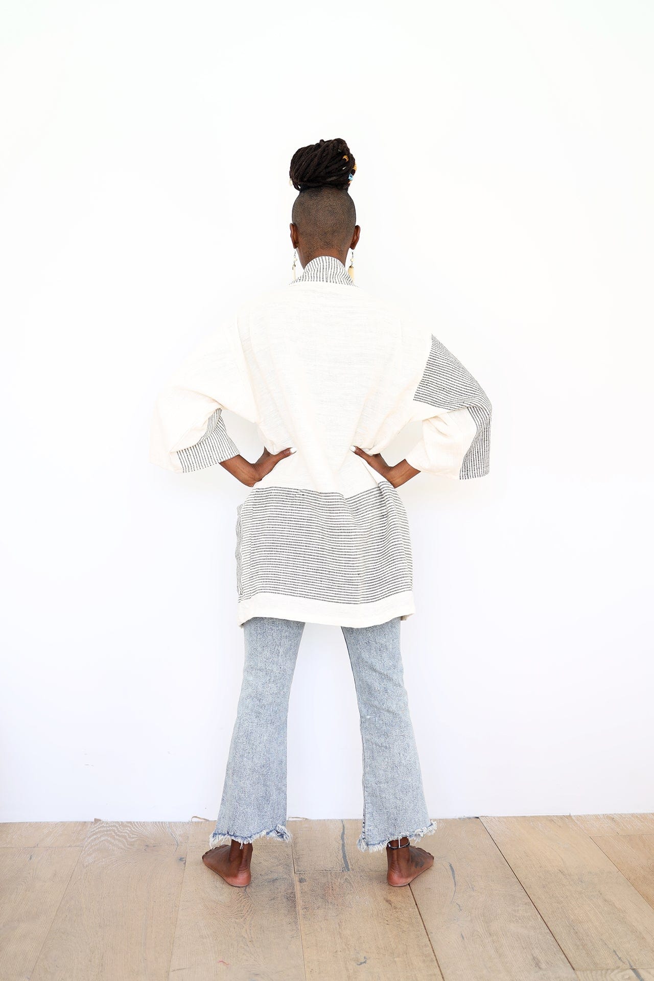 ShopYego Top Ivory & Stripes Zelalem Cardi